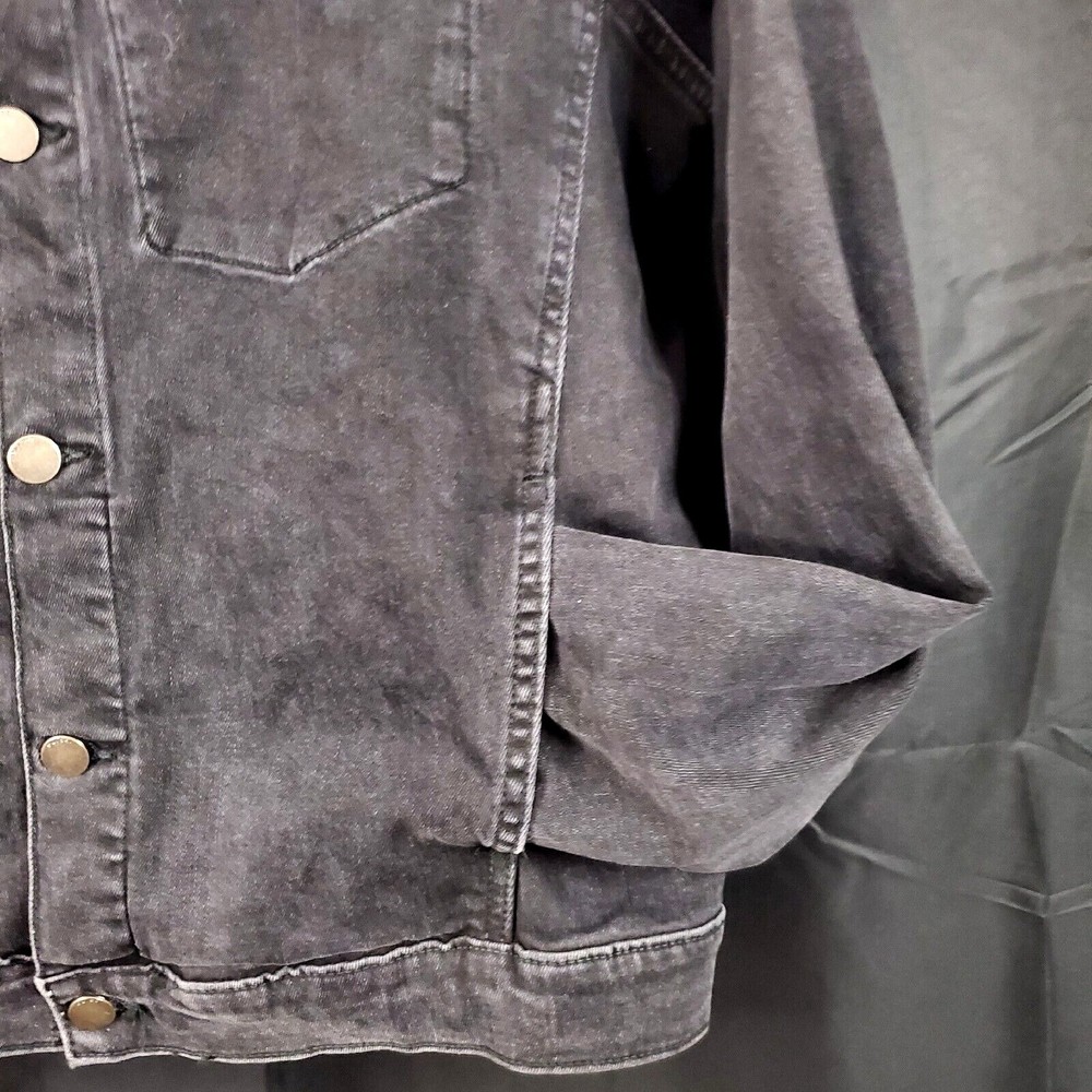 DL1961 Vika Classic Black Denim Jean Jacket Women's Sz L * See Measurements - Picture 3 of 8